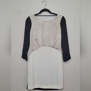 Maje Black and White Mini Dress